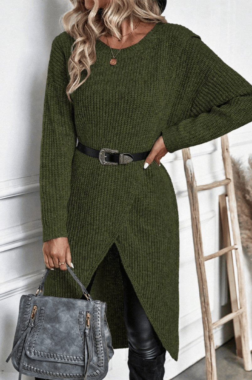 Stylish Cross-Front Knit Dress