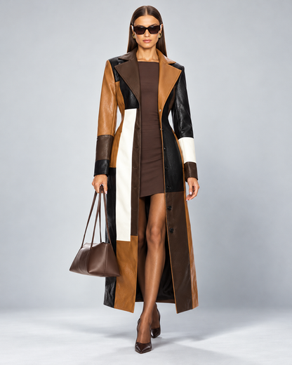Mosaic Leather Coat