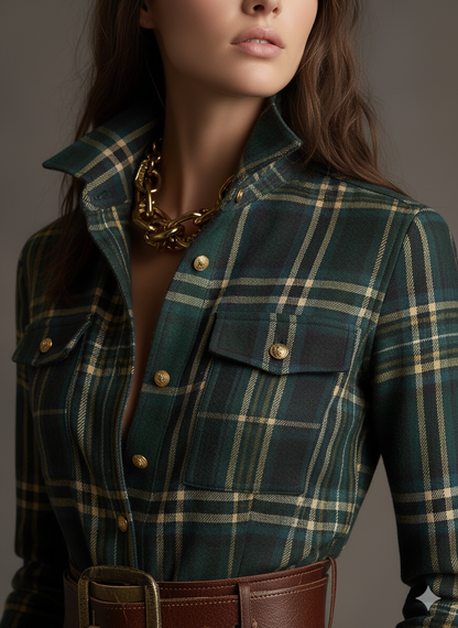 Rowena | Tartan Flow Shirt Dress