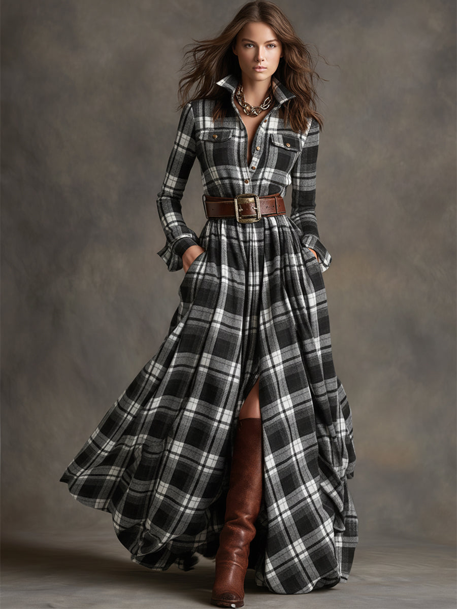 Rowena | Tartan Flow Shirt Dress