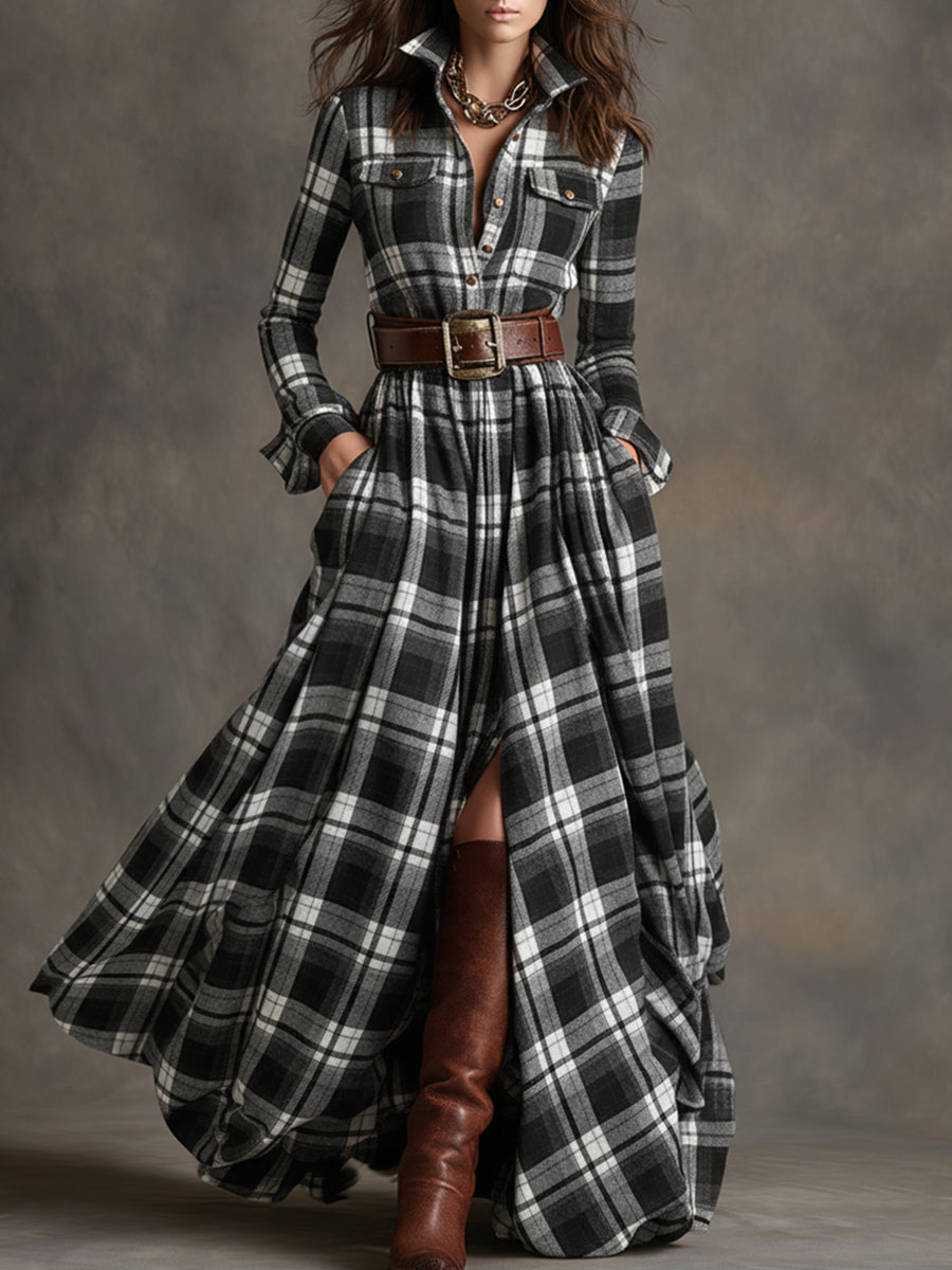 Rowena | Tartan Flow Shirt Dress