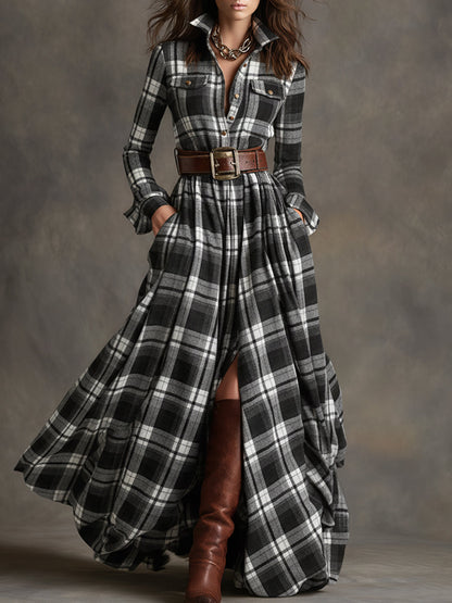 Rowena | Tartan Flow Shirt Dress