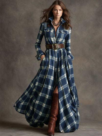 Rowena | Tartan Flow Shirt Dress