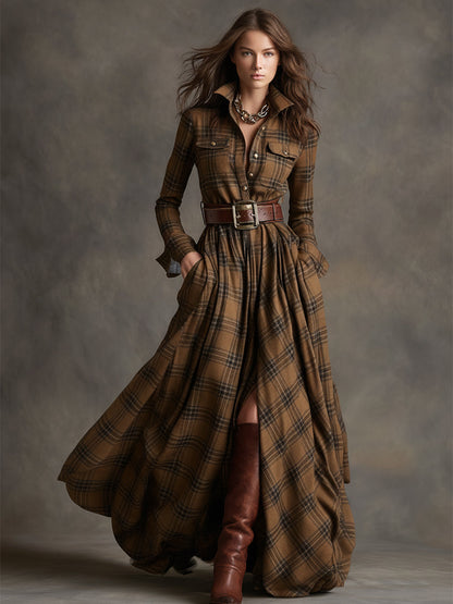 Rowena | Tartan Flow Shirt Dress