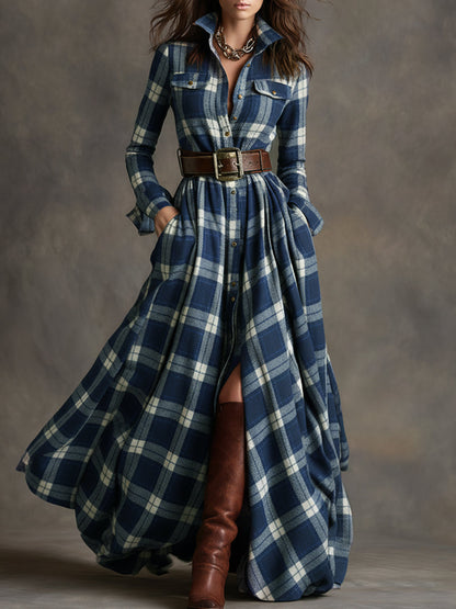Rowena | Tartan Flow Shirt Dress