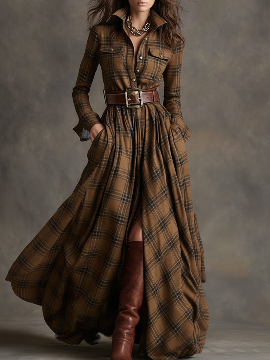 Rowena | Tartan Flow Shirt Dress