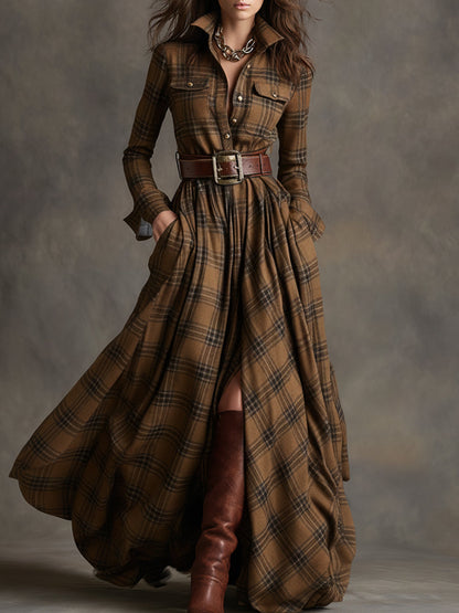 Rowena | Tartan Flow Shirt Dress