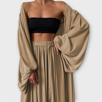 Lumara – Three-Piece Loungewear Set with Kimono