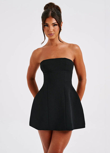 Fashion Tube Dress Summer Solid Color Sasual Backless Slim Short Dresses Party Womens Clothing