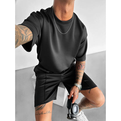 Summer Men's Short Sleeve Shorts Suit