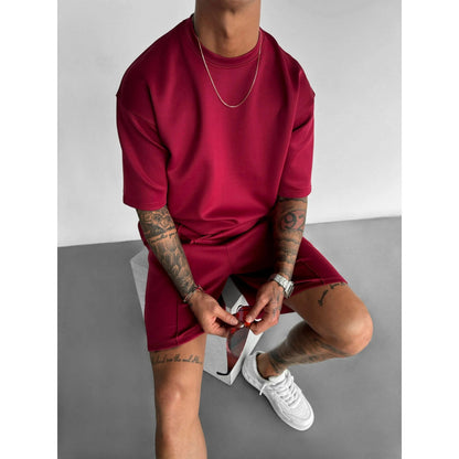 Summer Men's Short Sleeve Shorts Suit