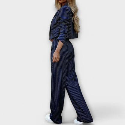 Ernora – Two-Piece Set with Blazer and Striped Pattern