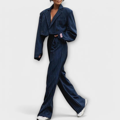 Ernora – Two-Piece Set with Blazer and Striped Pattern