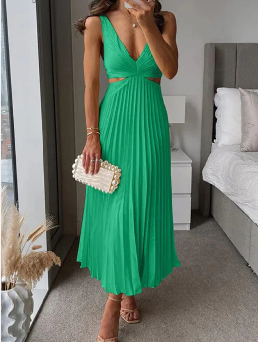 Liora Summer Pleated Elegance Dress