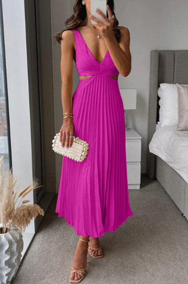 Liora Summer Pleated Elegance Dress