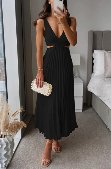 Liora Summer Pleated Elegance Dress