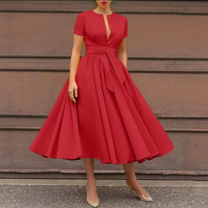 Andra Elegance Midi Dress – Sunflower Yellow