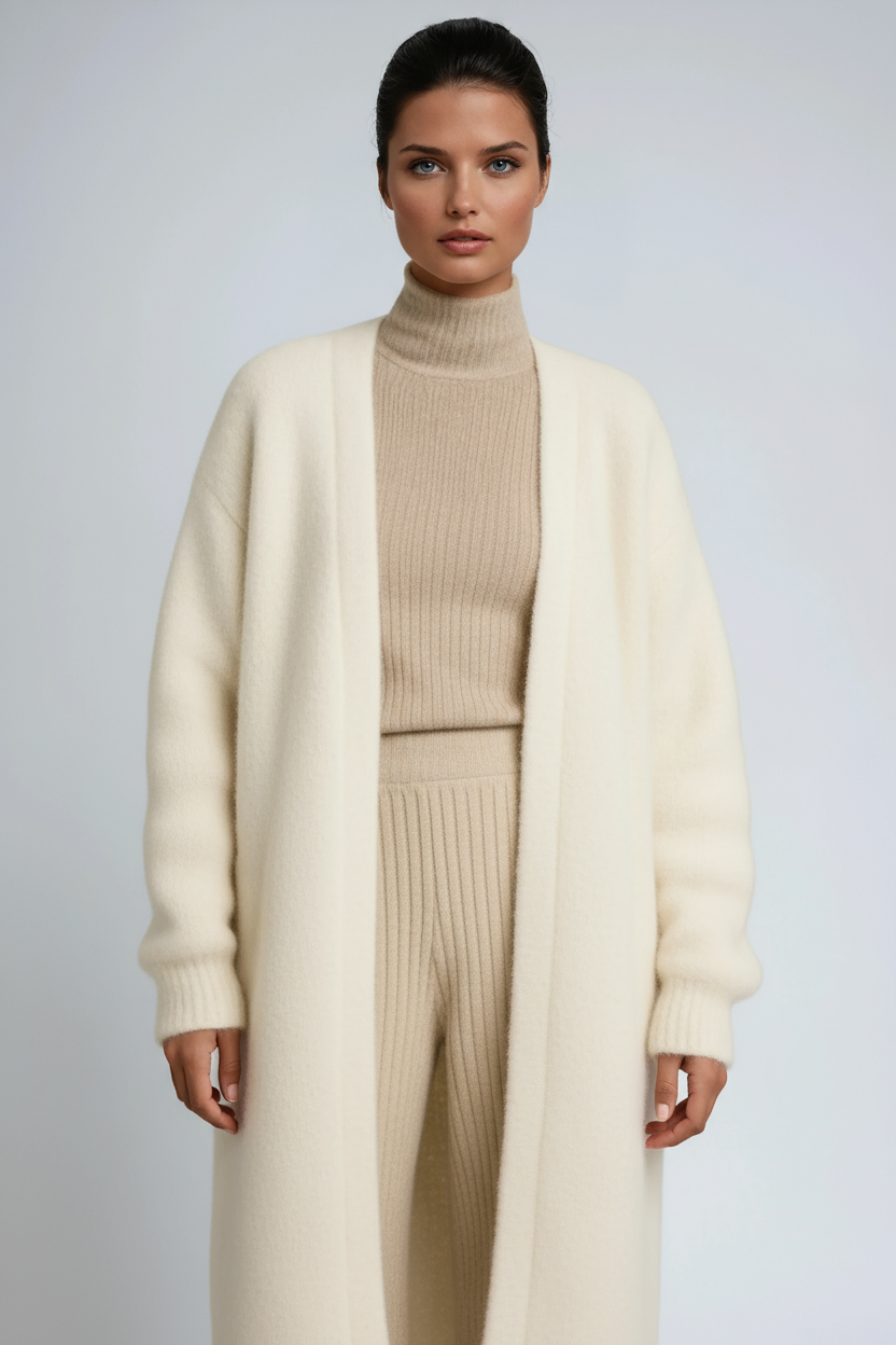 Long Open Knit Cardigan Longline