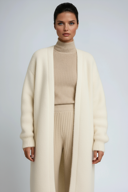 Long Open Knit Cardigan Longline
