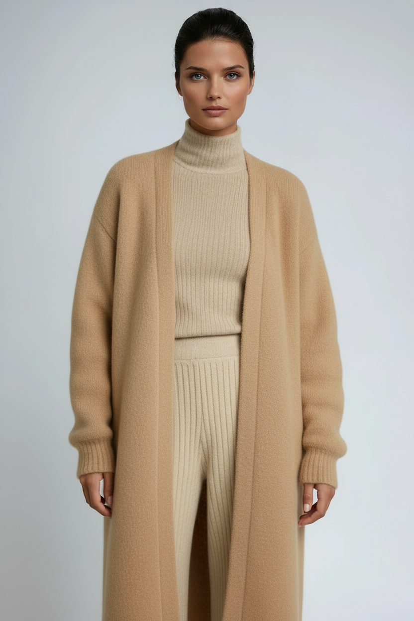 Long Open Knit Cardigan Longline