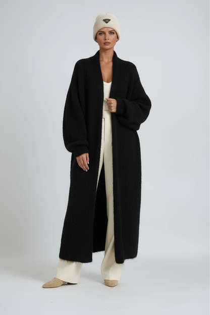 Long Open Knit Cardigan Longline