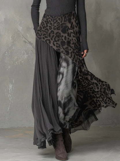 Mirexa™ | Leapord Print Striped Dress