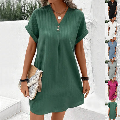 Chic Stripe Button Dress