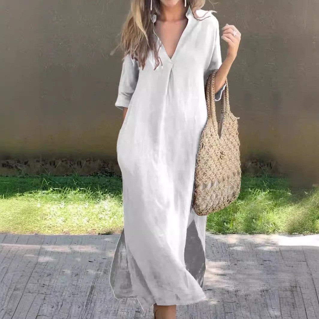 Simba Linen Dress with Pockets