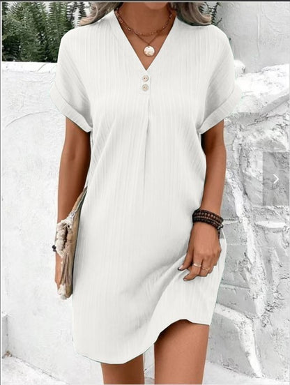 Chic Stripe Button Dress