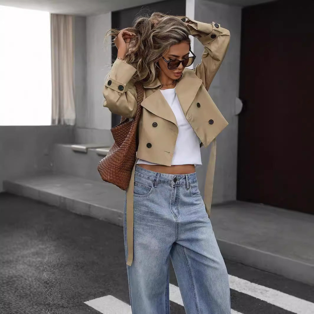 Hilde - Stylish Cropped Trench Coat