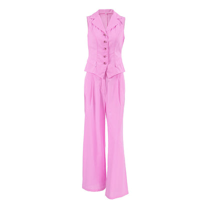 Elegant Lilac Sleeveless Trouser Suit