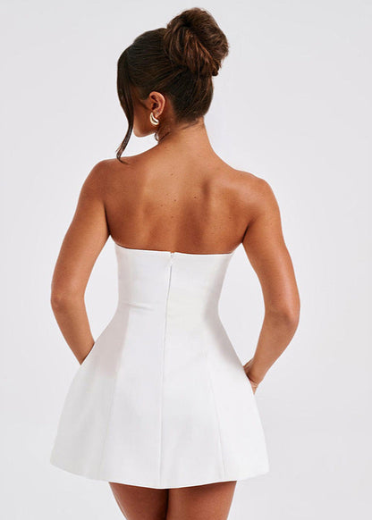 Fashion Tube Dress Summer Solid Color Sasual Backless Slim Short Dresses Party Womens Clothing