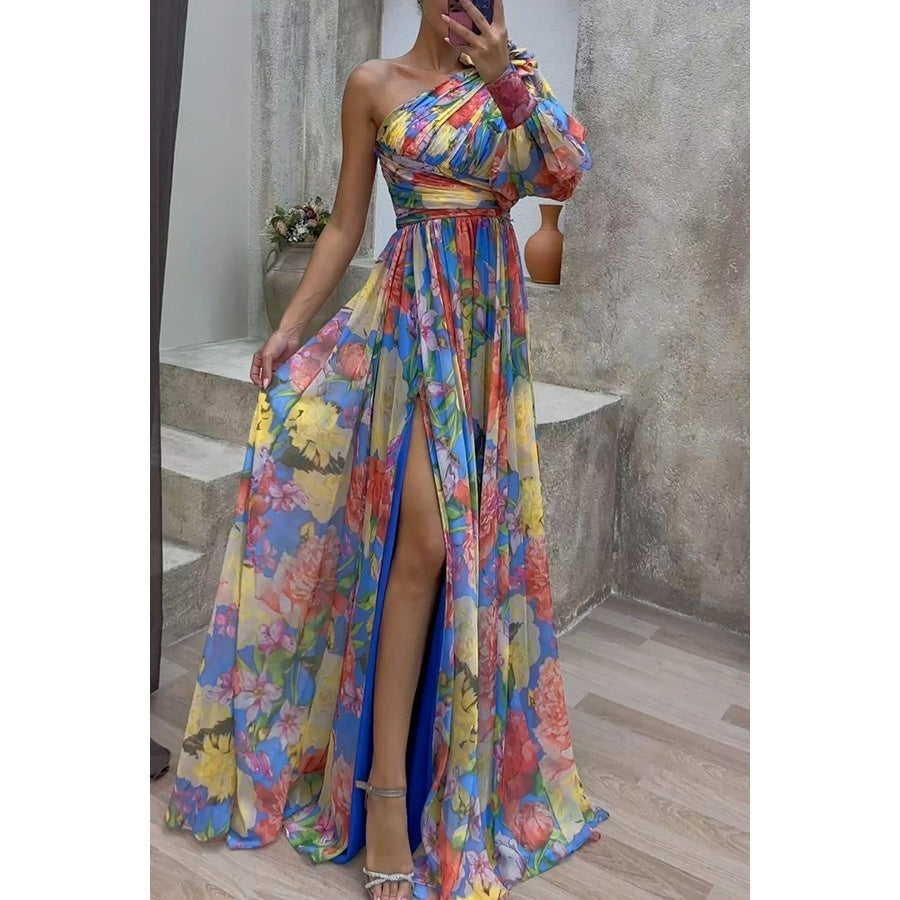 Amara One-Shoulder Floral Maxi Dress