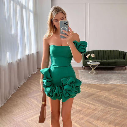PetalMuse™ One-Shoulder Ruffle Mini Dress