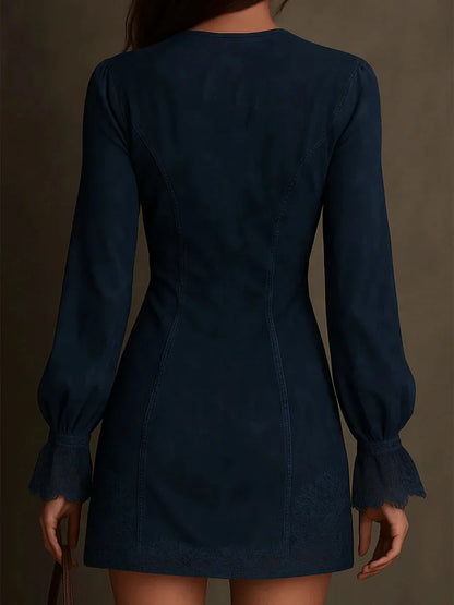 JASMINE | Suede Look Mini Dress