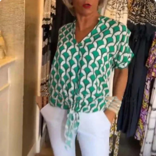 ChicVibe V-Neck Printed Top