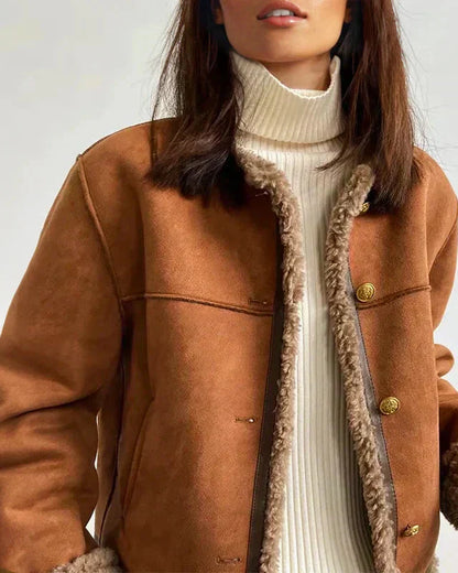 Serene™ Luxe – Shearling Buttoned Coat