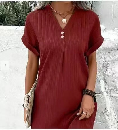 Chic Stripe Button Dress