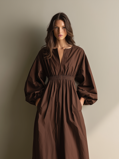 Charlotte | Minimalist Long Sleeve Maxi Dress