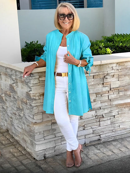 Women's Fashion Solid Color Cotton Shirt Needream Store