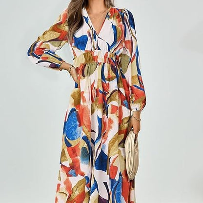 Breeze & Bloom V-Neck Maxi Dress