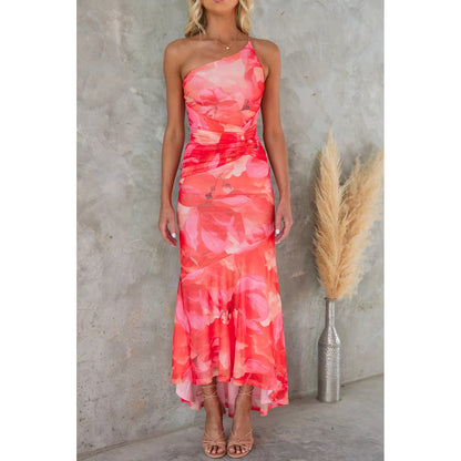Floral Breeze One-Shoulder Dress