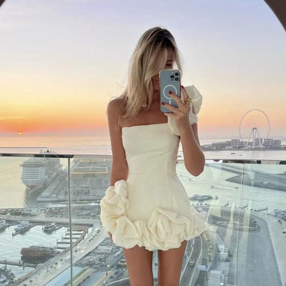 PetalMuse™ One-Shoulder Ruffle Mini Dress
