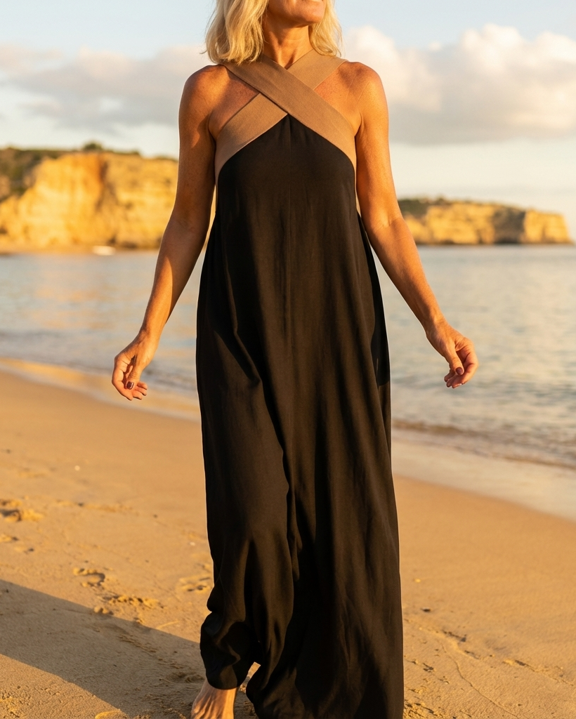 DELPHINE | DRESS WITH CROSSED CUT