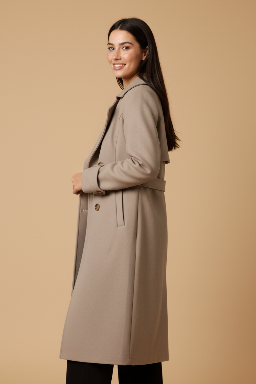 Amelia - Elegant Wool Trench Coat