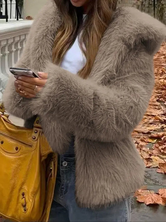 AuroraFur™ Luxe Short Hooded Jacket